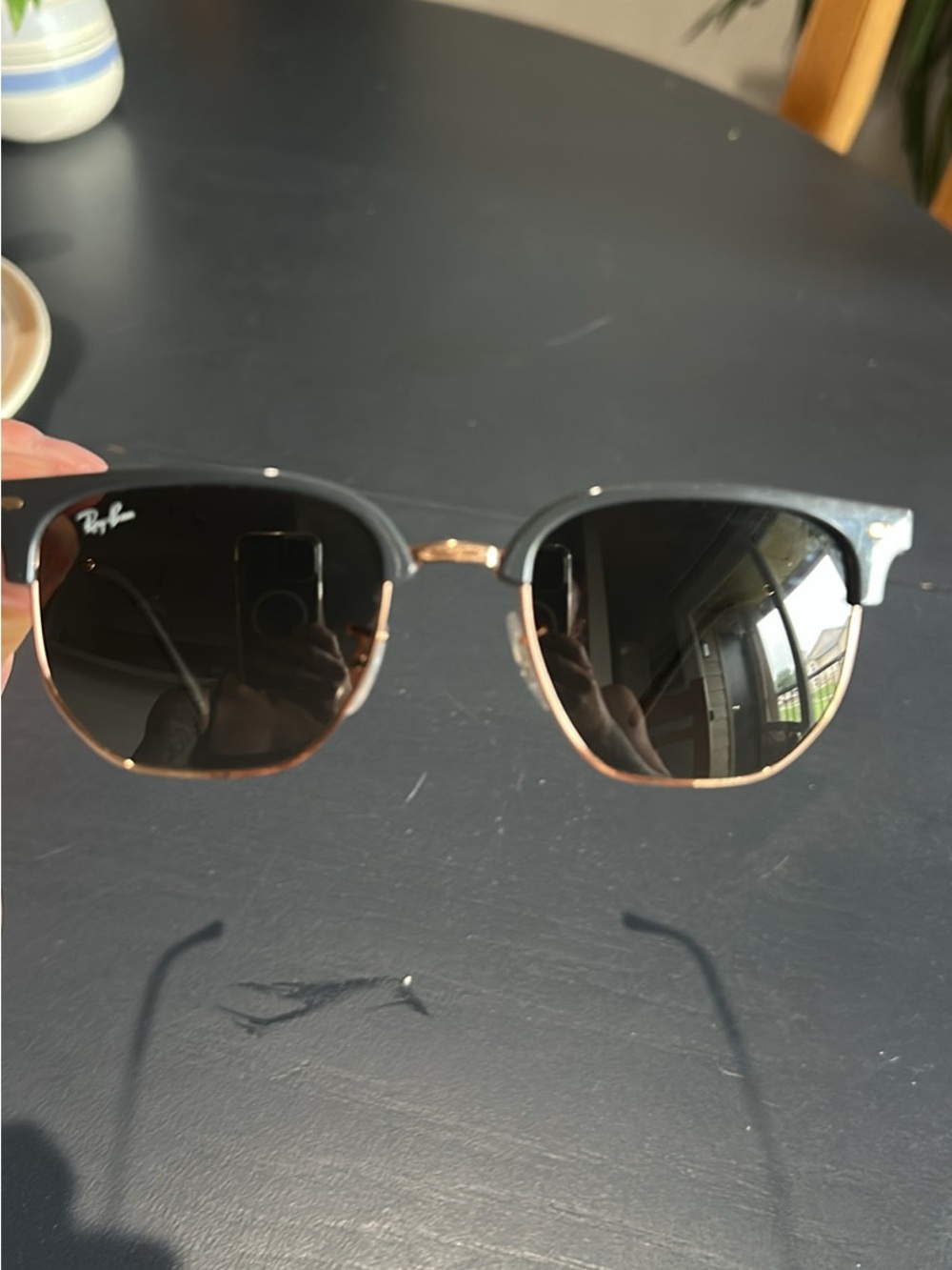 Ray-Ban Clubmaster Style Sunglasses in Black and Gold